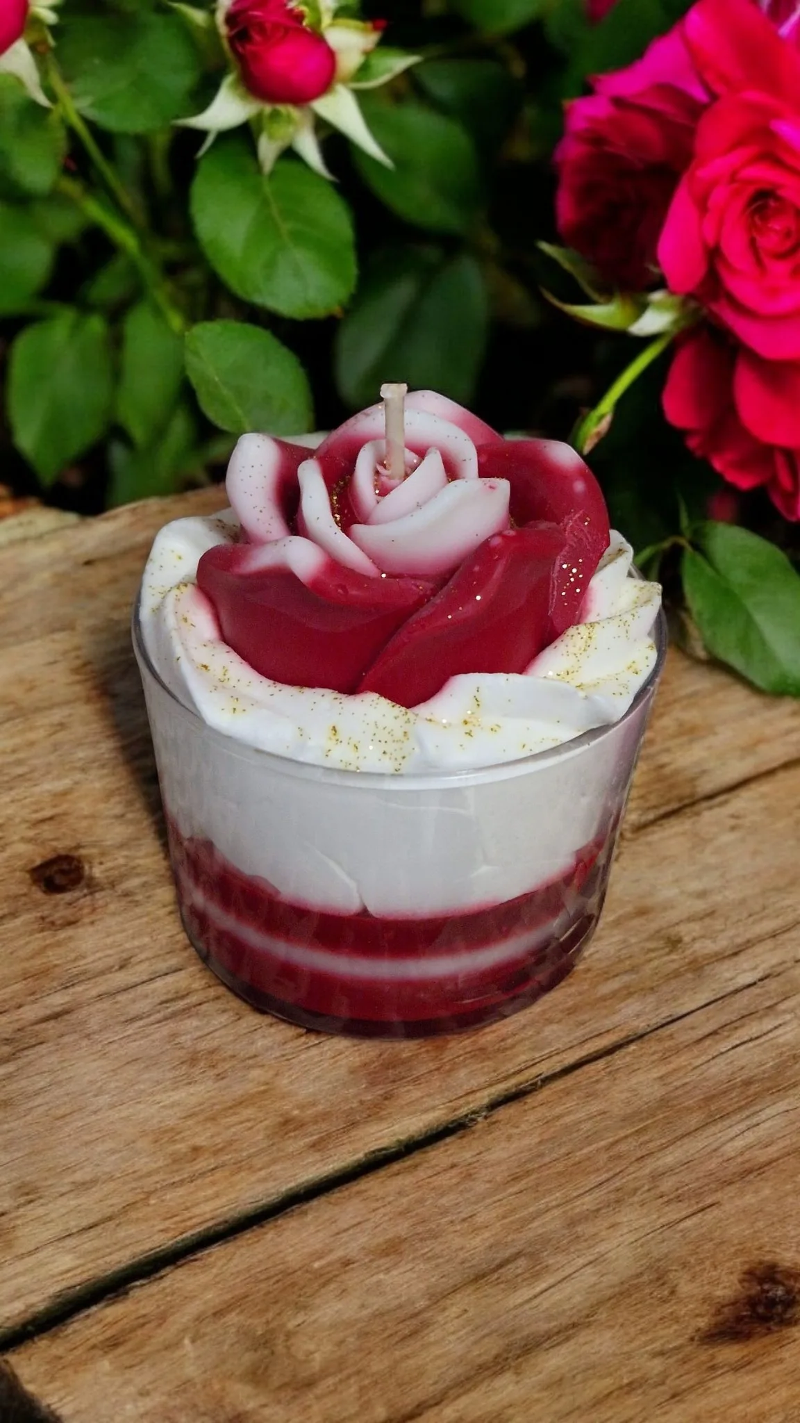 bougie parfumée rose